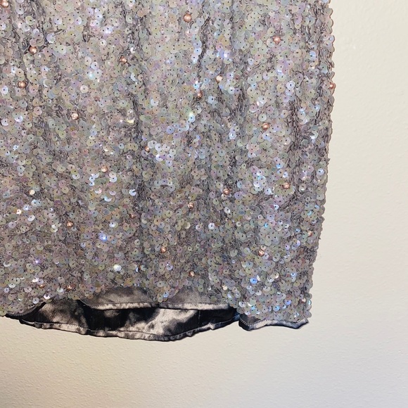 {Parker} Serena silver sequin mini dress - Picture 8 of 13